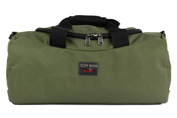 A Medium Yeoman Duffel in Boreal (a light green) 1000 Texturized Nylon.